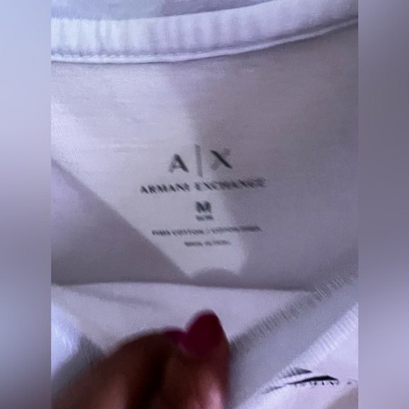 Armani Exchange white T- shirt size M cotton print - Picture 5 of 13